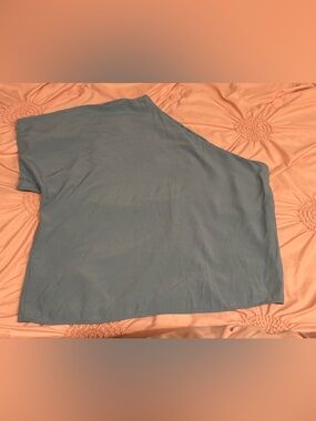 SHEIN One-Shoulder Blue Crop Top